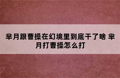 芈月跟曹操在幻境里到底干了啥 芈月打曹操怎么打